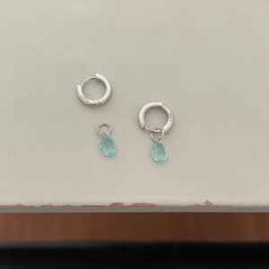 Pendientes De Agua Térmica Azul En Plata S925 Para Mujer Estilo Coreano - Imagen 3