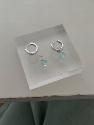 Pendientes De Agua Térmica Azul En Plata S925 Para Mujer Estilo Coreano - Imagen 4