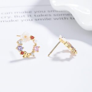 Pendientes de mariposa y flor de plata esterlina 925 para mujeres - Imagen 4