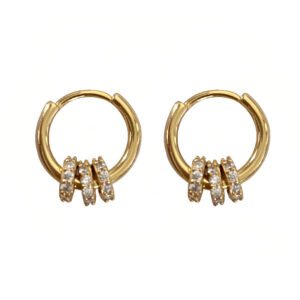 Pendientes De Plata De Ley S925 Con Pintura De Oro 18K  Para Mujer Color Oro - Imagen 3