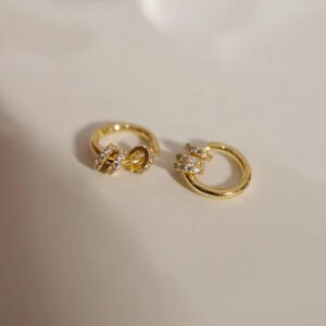 Pendientes De Plata De Ley S925 Con Pintura De Oro 18K  Para Mujer Color Oro - Imagen 4
