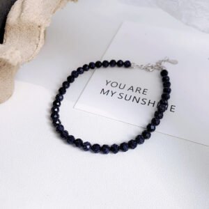 Pulsera de cuentas de arena azul y cuentas de plata|Plata 925 - Imagen 3
