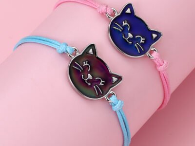 Pulsera De Aleación Para Niños Con Diseño de Gatito Cambio De Color Sensorial (dos unidades)