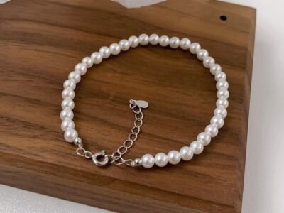 Pulsera de perlas de concha magnética De Ley S925 Para Mujer Estilo Simple Y Elegante (5mm)