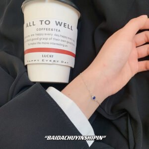 Pulsera de Diamante Azul de Plata Esterlina 925 para Mujeres Tamaño Pequeño - Imagen 3