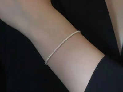 Pulsera De Perla En Plata De Ley S925 Para Mujer 2mm