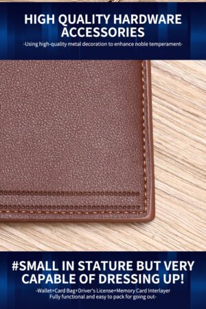 Billetera horizontal ultrafina para hombre, color solido - Imagen 5