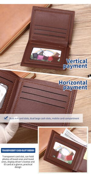 Billetera horizontal ultrafina para hombre, color solido - Imagen 4